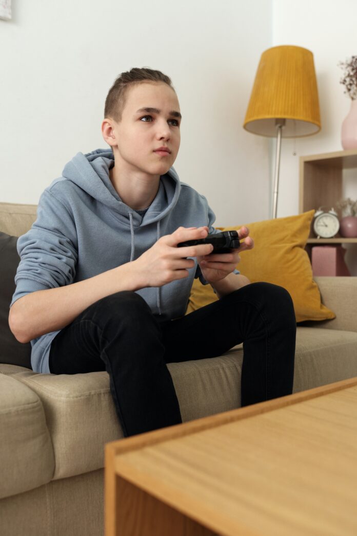 A boy gaming